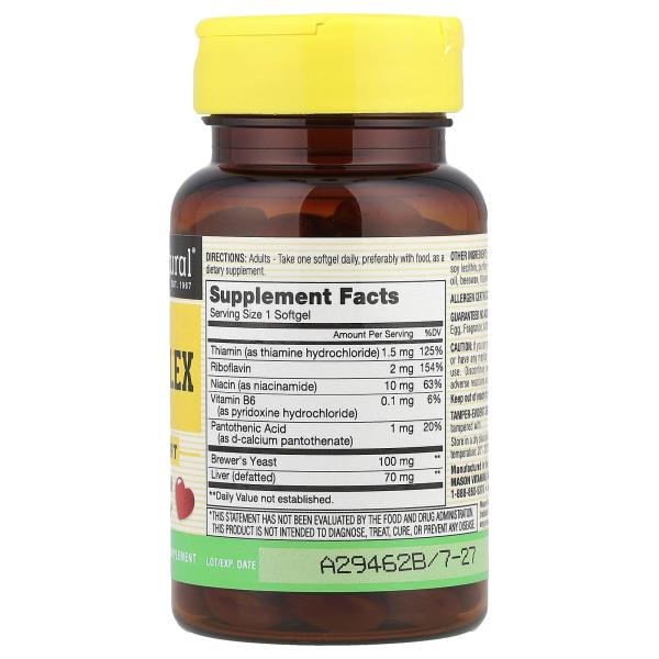 Mason Natural, комплекс витаминов группы В, 100 капсул