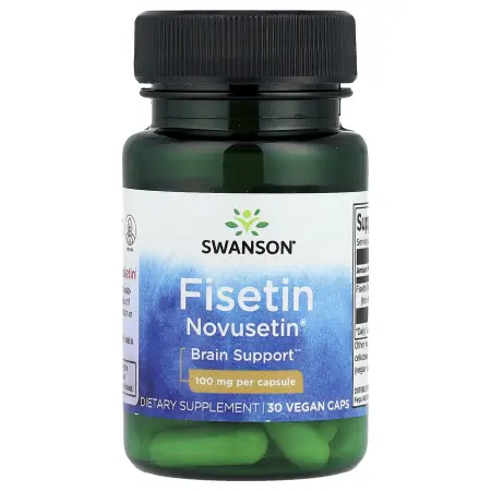 Swanson, Fisetin Novusetin®, 100 мг, 30 веганских капсул Swanson, Fisetin Novusetin®, 100 мг, 30 веганских капсул