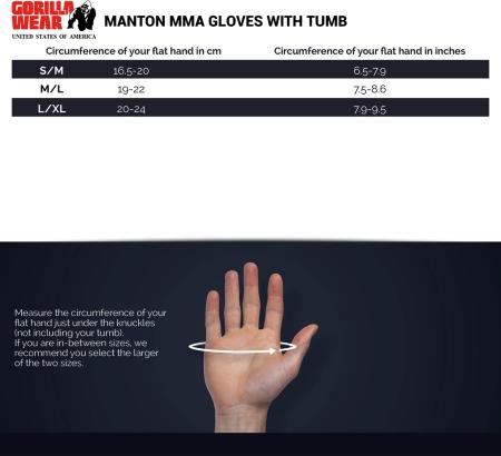 Gorilla Wear Перчатки Manton MMA Gloves (With Thumb) Black/White