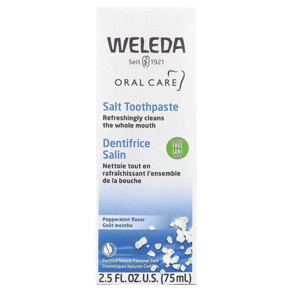 Weleda, Oral Care, солевая зубная паста, без фторидов, со вкусом перечной мяты, 75 мл (2,5 жидк. унц