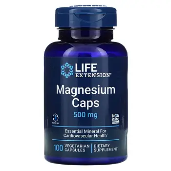 Фото Life Extension, Магний в капсулах, 500 мг, 100 вегетарианских капсул