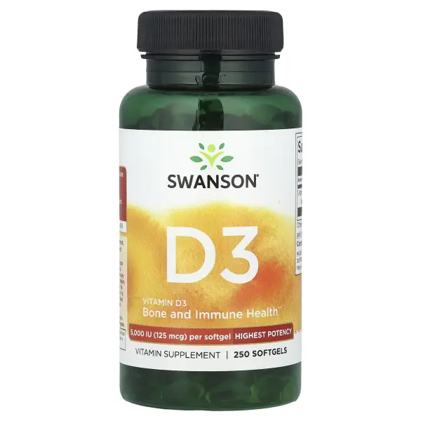 Swanson Витамин D3 5000 МЕ 250 капсул