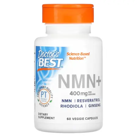 Doctor's Best, NMN+, 400 мг, 60 растительных капсул (200 мг в 1 капсуле) Doctor's Best, NMN+, 400 мг, 60 растительных капсул (200 мг в 1 капсуле)