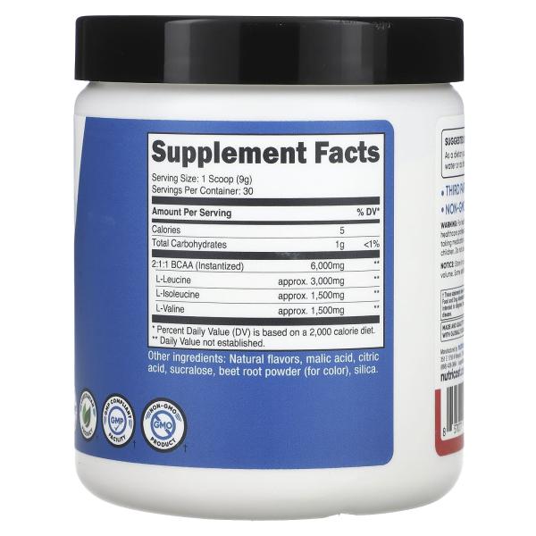 Nutricost, Performance, BCAA, со вкусом клубники и киви, 270 г (9,6 унции)