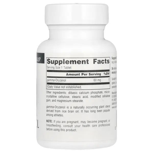 Source Naturals, Athletic Series, гамма оризанол, 60 мг, 100 таблеток – оригинальная продукция AthleticFuel