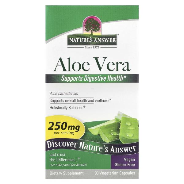 Nature's Answer, фитогель алоэ вера, 250 мг, 90 растительных капсул