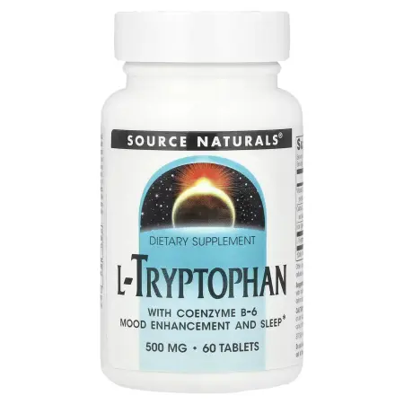 Source Naturals, L-триптофан с витамином В6 в коэнзимной форме, 500 мг, 60 таблеток