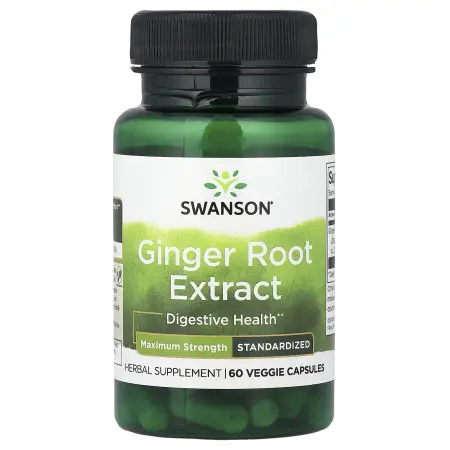 Swanson, Экстракт корня имбиря, 200 мг, 60 растительных капсул