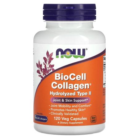 NOW Foods BioCell Коллаген гидролизованный 2 типа 120 капсул – оригинальная продукция AthleticFuel