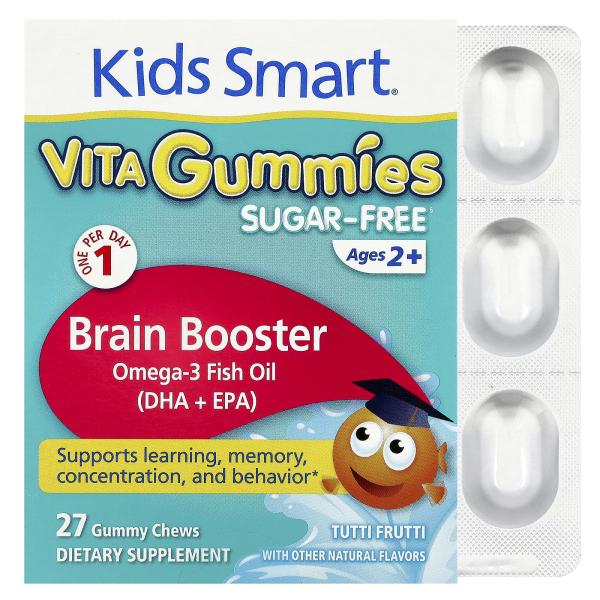 Kids Smart, Vita Gummies, Brain Booster, добавка для поддержки мозга, без сахара, для детей от 2 лет