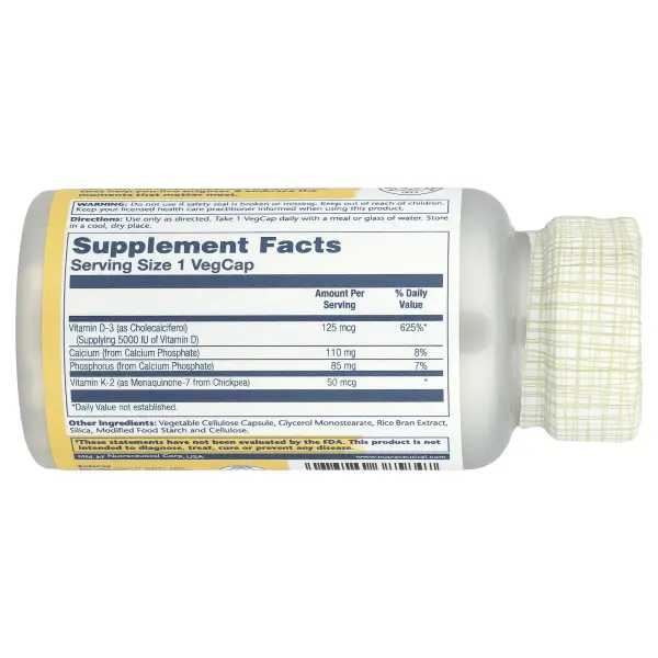 Solaray, витамины D3 и K2, без сои, 60 растительных капсул – оригинальная продукция AthleticFuel