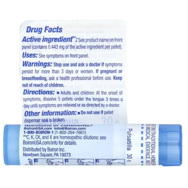 Boiron, Pulsatilla, 30C, облегчение холода, прибл. 80 гранул – оригинальная продукция AthleticFuel