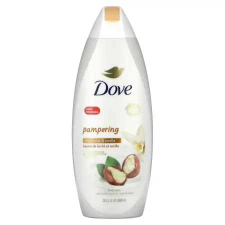 Dove, нежный гель для душа, бережный уход, масло ши и ваниль, 650 мл (22 жидк. унции)