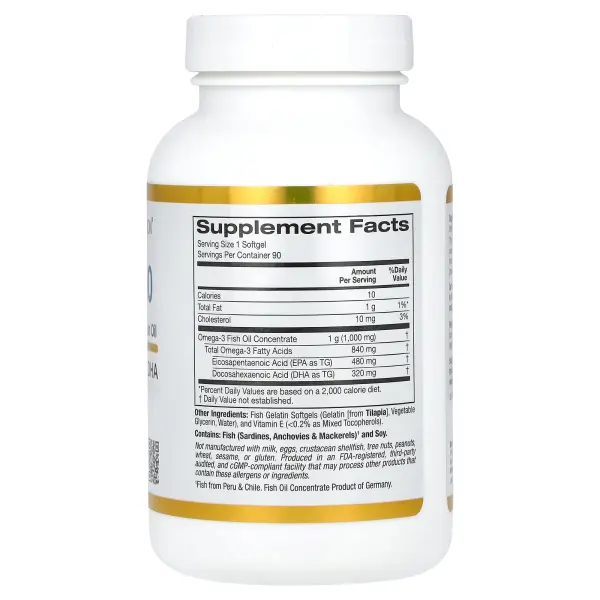 California Gold Nutrition, омега 800, рыбий жир фармацевтической степени чистоты, 80% ЭПК/ДГК, в фор