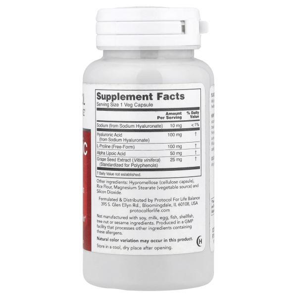 Protocol for Life Balance, гиалуроновая кислота, 60 растительных капсул – оригинальная продукция AthleticFuel