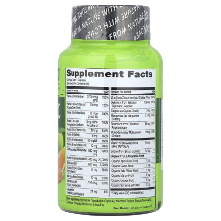 NATURELO, бариатрические мультивитамины с железом, 60 вегетарианских капсул