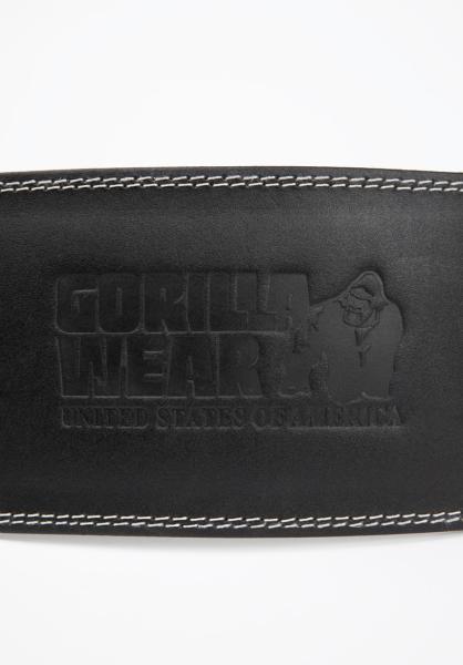 Gorilla Wear  6 Inch Padded Leather Lifting Belt  Black/Black