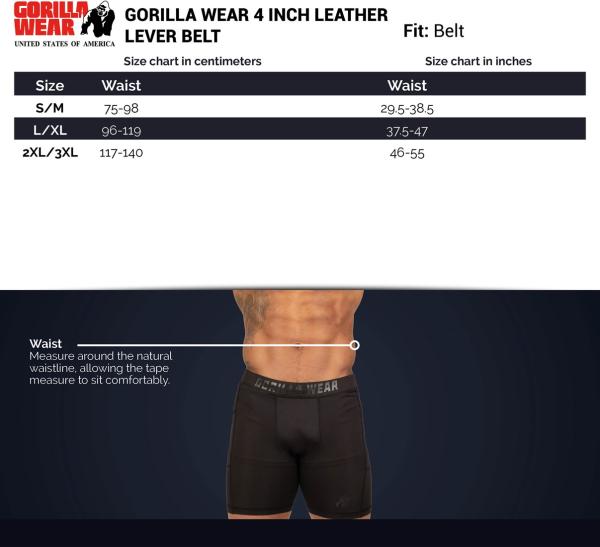 Gorilla Wear  4 Inch Leather Lifting Belt - Brown