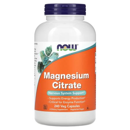 NOW Foods, цитрат магния, 240 растительных капсул – оригинальная продукция AthleticFuel