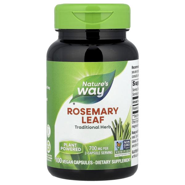 Nature's Way, лист розмарина, 700 мг, 100 веганских капсул (350 мг в 1 капсуле)