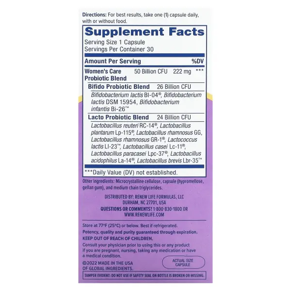 Renew Life, Ultimate Flora™, пробиотик с отсроченным высвобождением, 30 веганских капсул