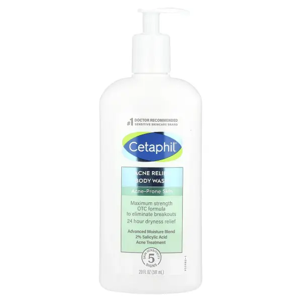 Cetaphil, Гель для душа для снятия акне, для кожи, склонной к акне, 591 мл (20 жидк. Унций)