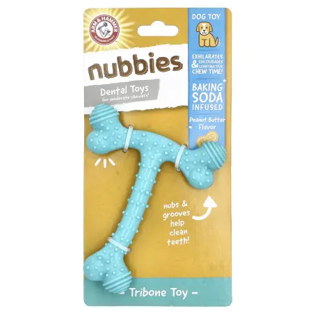 Arm & Hammer, Nubbies, стоматологическая игрушка для массажа десен, Tribone, арахисовое масло, 1 шт.