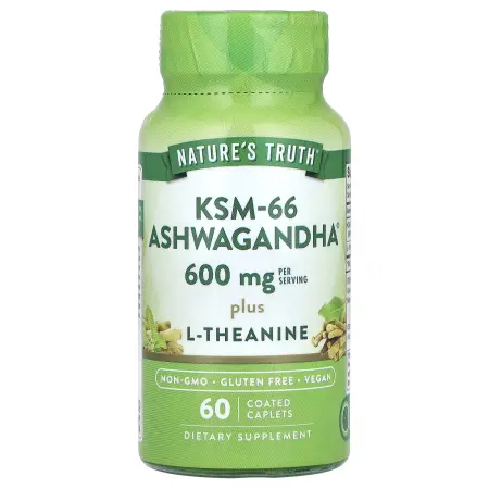 Nature's Truth, KSM-66 ашваганда с L-теанином, 60 капсул в оболочке – оригинальная продукция AthleticFuel