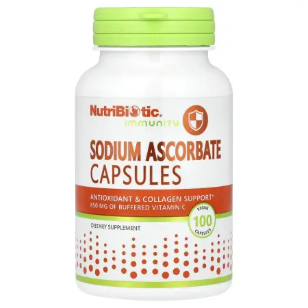 NutriBiotic, Immunity, аскорбат натрия, 100 веганских капсул