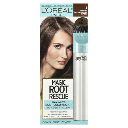 L'Oréal, Magic Root Rescue, 10-минутный набор для окрашивания корней, 5 оттенков коричневого, 1 нане