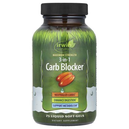 Irwin Naturals 3-in-1 Carb Blocker 75 Liquid Soft-Gels