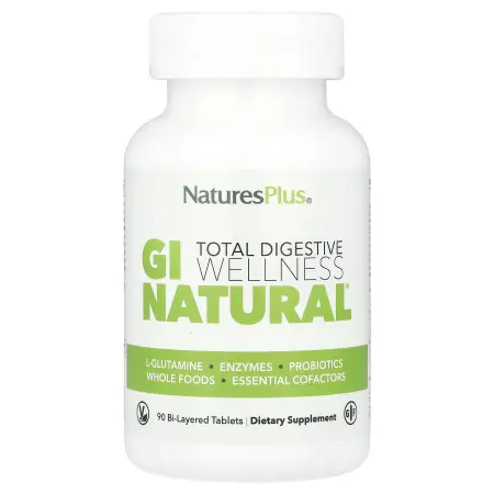 NaturesPlus, Total Digestive Wellness, GI Natural®, 90 двухслойных таблеток – оригинальная продукция AthleticFuel