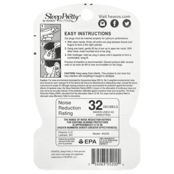 Hearos Sleep Pretty беруши розовые 14 пар