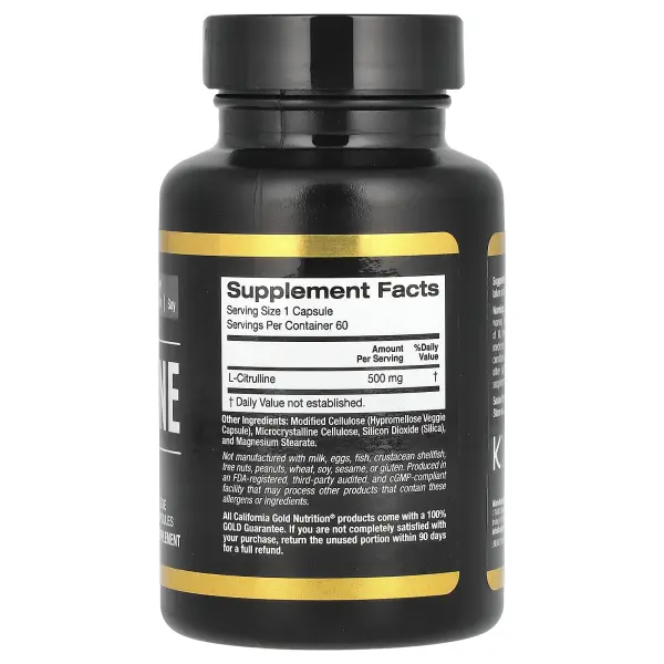 California Gold Nutrition, L-цитруллин, 500 мг, 60 растительных капсул – оригинальная продукция AthleticFuel