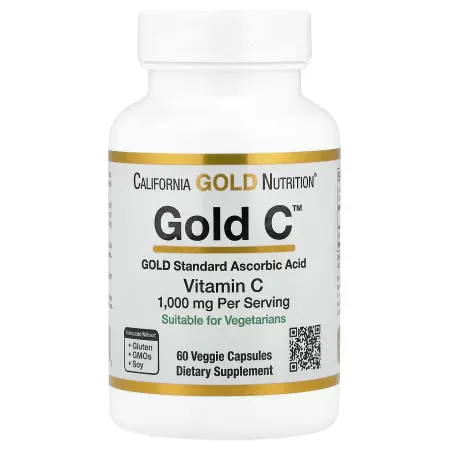 California Gold Nutrition, Gold C, витамин C класса USP, 1000 мг, 60 вегетарианских капсул – оригинальная продукция AthleticFuel