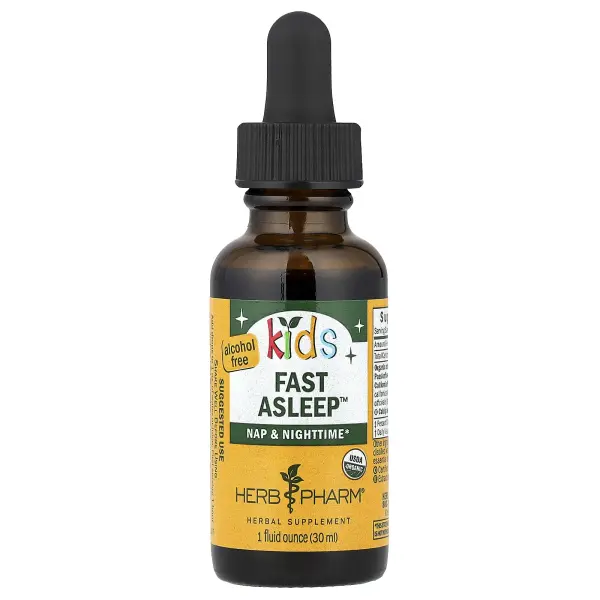 Herb Pharm, Детское органическое средство для быстрого засыпания, не содержит спирт, 1 жид. унция(30
