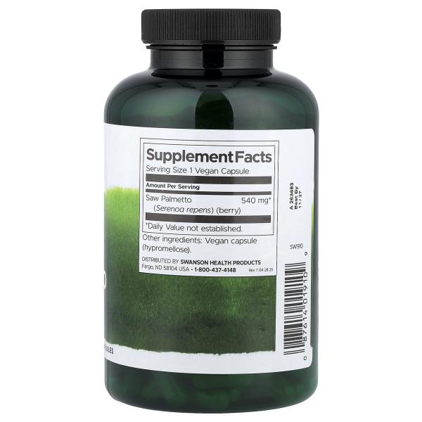 Swanson, Full Spectrum Saw Palmetto, 540 мг, 250 капсул