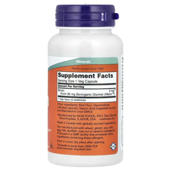 NOW Foods Бор 3 мг 100 капсул