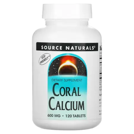 Source Naturals, коралловый кальций, 600 мг, 120 таблеток (300 мг в 1 таблетке)