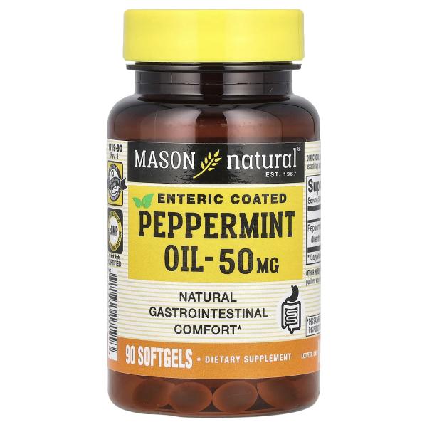 Mason Natural, Масло мяты перечной, 50 мг, 90 капсул