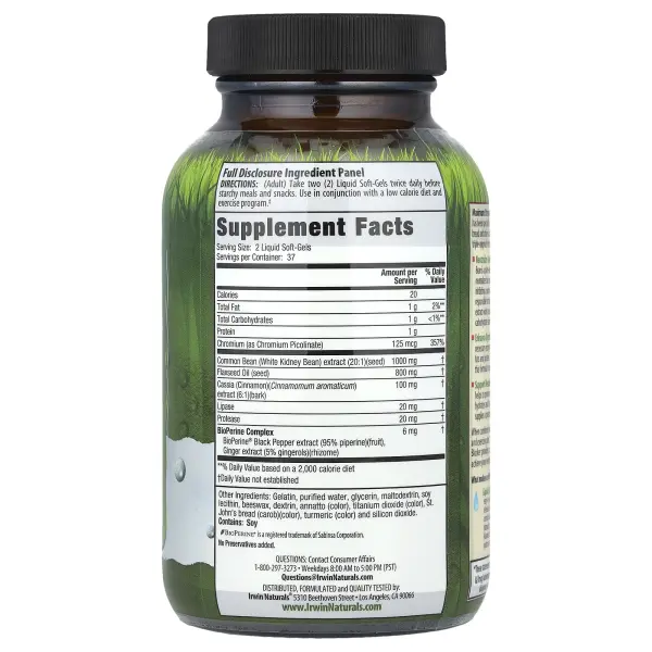 Irwin Naturals 3-in-1 Carb Blocker 75 Liquid Soft-Gels