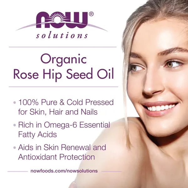 NOW Foods Solutions сертифицированное органическое масло семян шиповника 30 мл (1 жидкая унция)