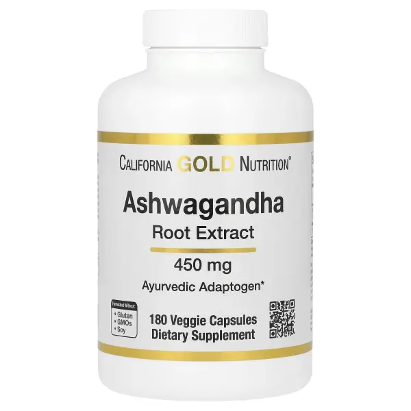 California Gold Nutrition Ashwagandha 450 mg 180 Veggie Capsules