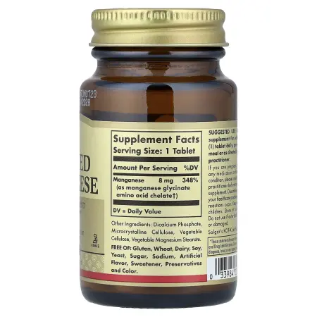 Solgar, Хелатный марганец, 100 таблеток – оригинальная продукция AthleticFuel