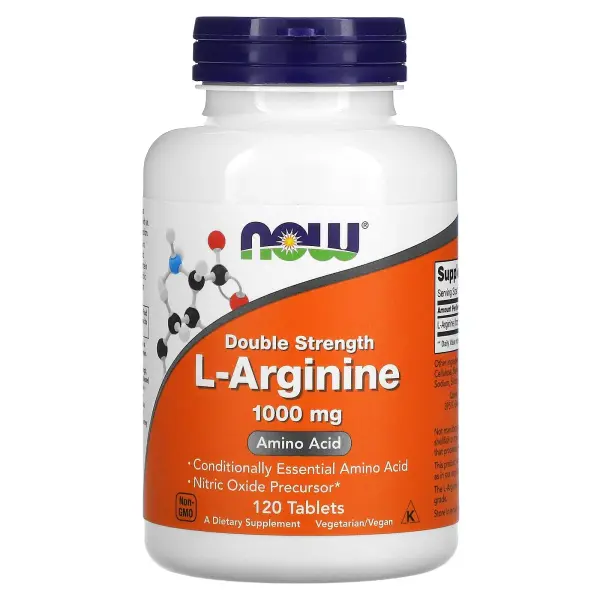 NOW Foods L-аргинин 1000 мг 120 таблеток – оригинальная продукция AthleticFuel