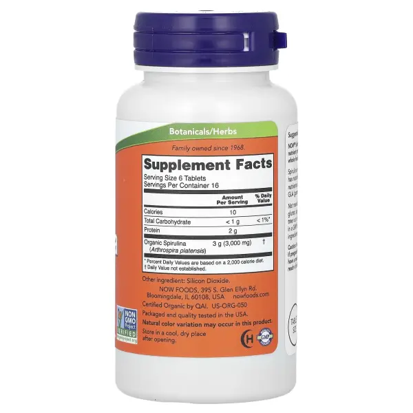 NOW Foods Спирулина 500 мг 100 таблеток