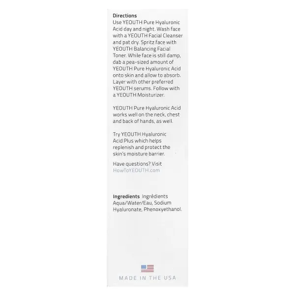 YEOUTH, чистая гиалуроновая кислота, 30 мл (1 жидк. унция)