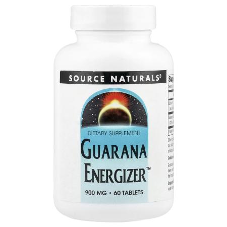 Source Naturals, Guarana Energizer, 900 мг, 60 таблеток