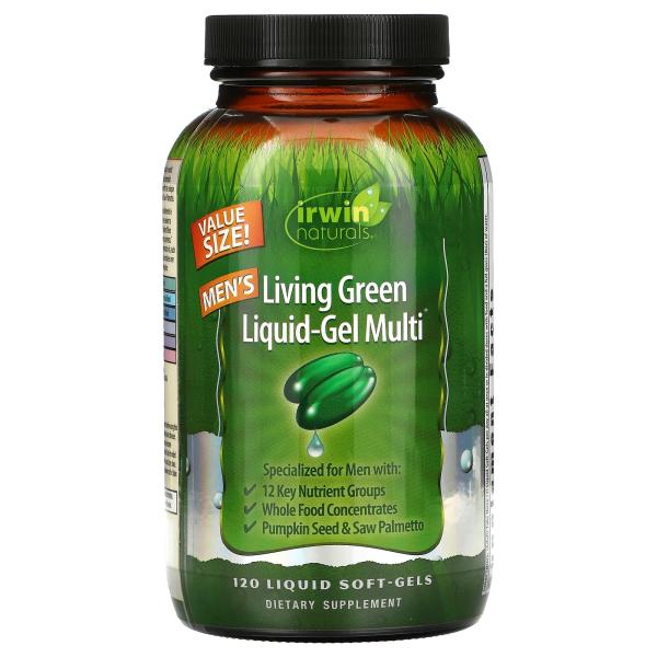 Irwin Naturals Men's Living Green Liquid-Gel Multi 120 