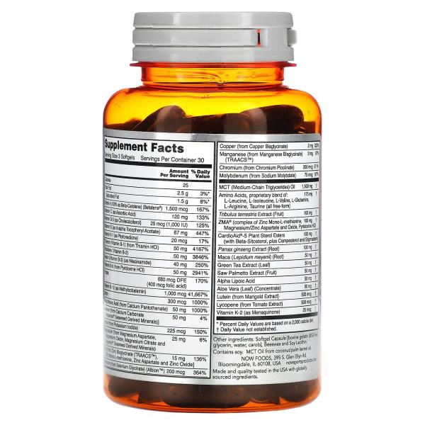 NOW Foods Sports мультивитамины для мужчин 90 мягких таблеток